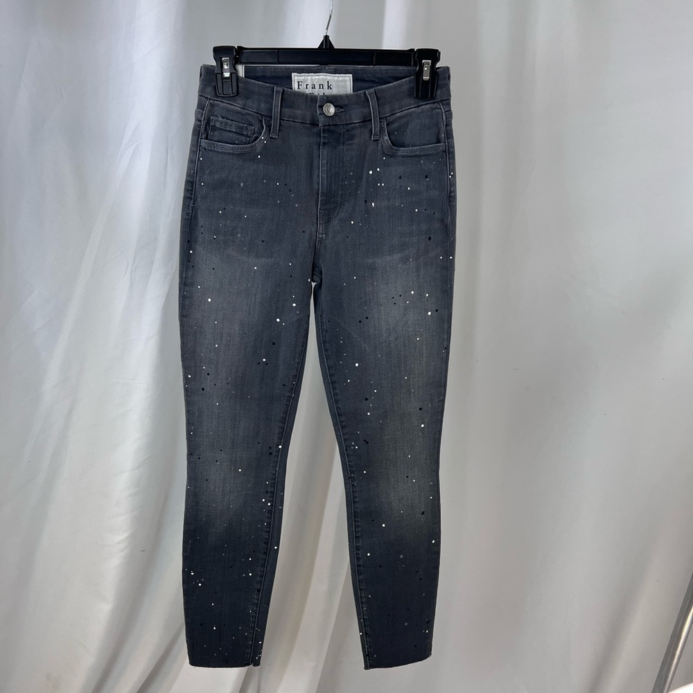 Frank & Eileen ‘Sligo’ Paint Splattered Gray Skinny Jeans